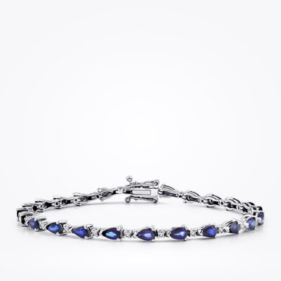 6.18 Karat Pırlanta Safir Bileklik - 1