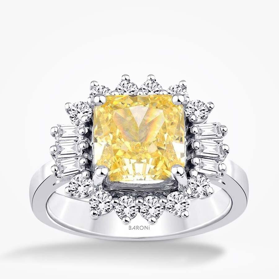 6.53 Karat Pırlanta Renkli Taşlı Yüzük - Baroni Diamond