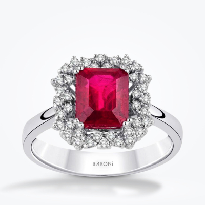 6.62 Karat Pırlanta Yakut Yüzük - 1