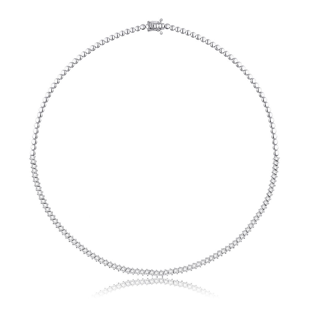 6.87 Karat Pırlanta Baget Taşlı Su Yolu Gerdanlık - Baroni Diamond