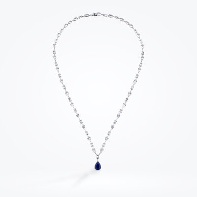 7.68 Karat Pırlanta Baget Safir Gerdanlık - 1