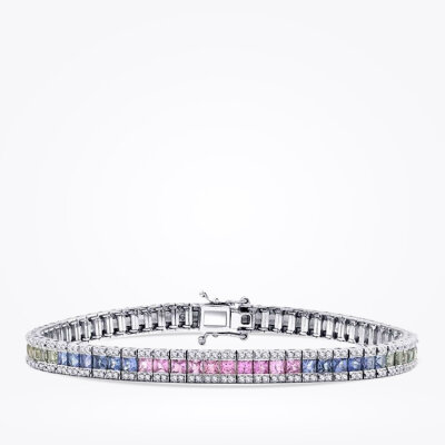7.10 Karat Pırlanta Renkli Su Yolu Bileklik - 1