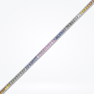 7.10 Karat Pırlanta Renkli Su Yolu Bileklik - 4