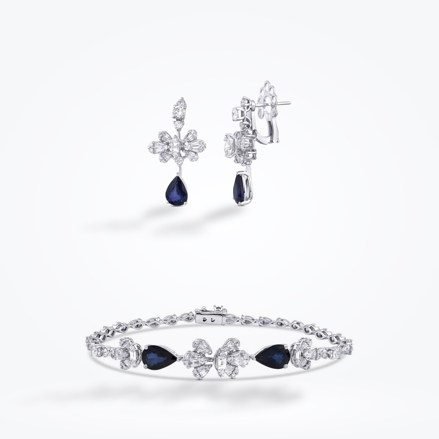 8.28 Karat Pırlanta Safir Set - Baroni Diamond