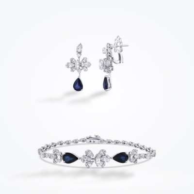 8.28 Karat Pırlanta Safir Set 