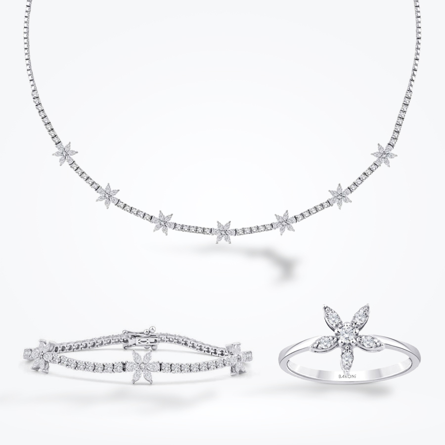 8.71 Karat Pırlanta Çiçek Set - Baroni Diamond