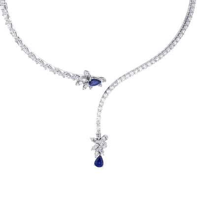 9.71 Karat Pırlanta Safir Gerdanlık - 5
