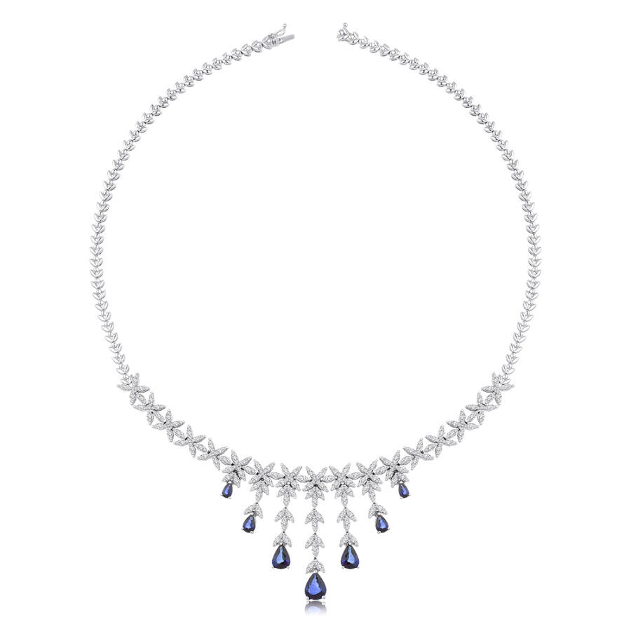 9.87 Karat Pırlanta Safir Gerdanlık