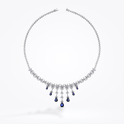9.87 Karat Pırlanta Safir Gerdanlık - 1