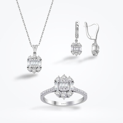 2.28 Karat Pırlanta Baget Set - 1