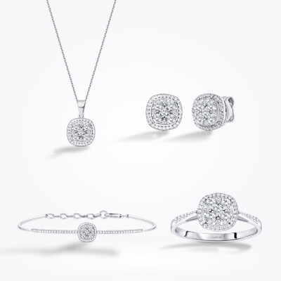 1.04 Karat Pırlanta Illusion Set - 1