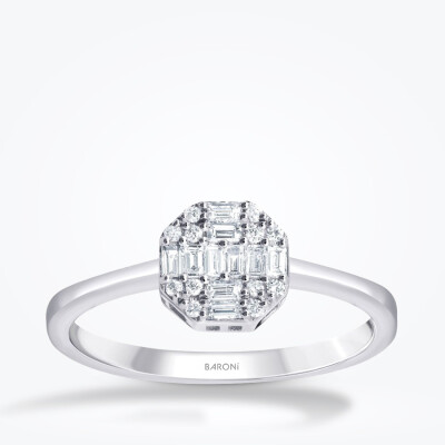 0.87 Karat Pırlanta Baget Yuvarlak Set - 2