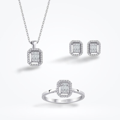 0.63 Karat Pırlanta Baget Mini Set - 1