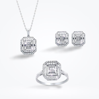 0.28 Karat Pırlanta Baget Mini Set - 1