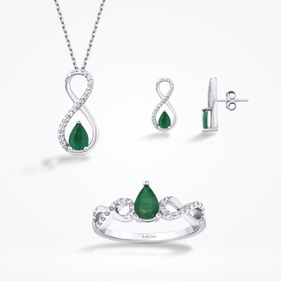 1.61 Karat Zümrüt Sonsuzluk Set
