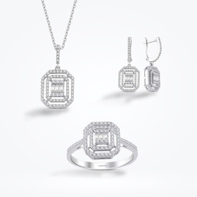 1.81 Karat Pırlanta Baget Set - 1