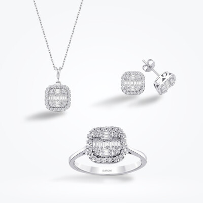1.97 Karat Pırlanta Baget Set - 1