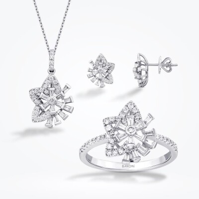 0.94 Karat Pırlanta Baget Yıldız Set - 1