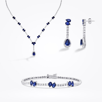 12.91 Karat Pırlanta Safir Set