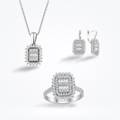 3.51 Karat Pırlanta Baget Set - 1