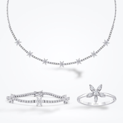 8.71 Karat Pırlanta Çiçek Set