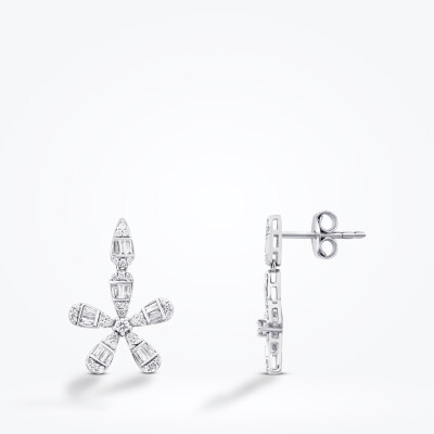 0.96 Karat Pırlanta Baget Çiçek Set - 3