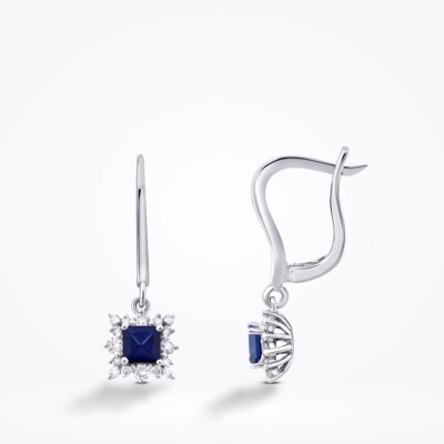 1.65 Karat Pırlanta Safir Kare Set - 4