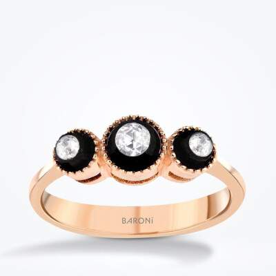 0.27 Karat Pırlanta Üçtaş Elmas Set - 2