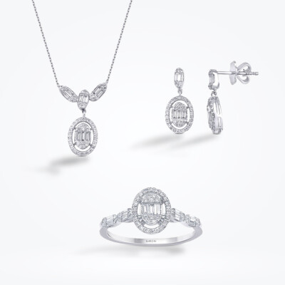 1.07 Karat Pırlanta Baget Set - 1