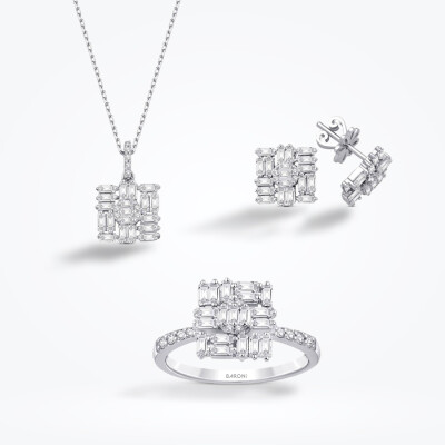 1.77 Karat Pırlanta Baget Set - 1