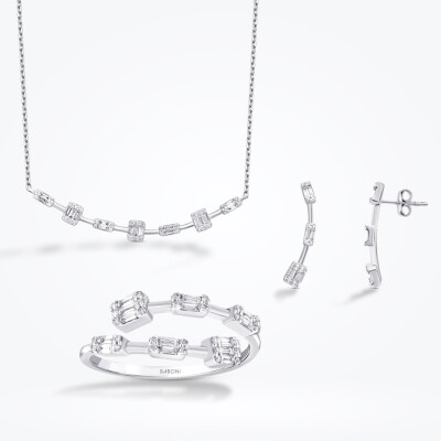 0.81 Karat Pırlanta Baget Set - 1