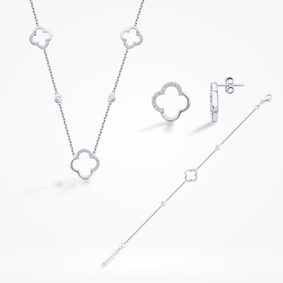 0.51 Karat Pırlanta Yonca Set