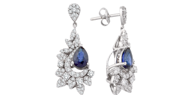 Pırlanta Safir Küpeler