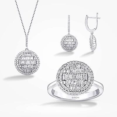 2.13 Karat Pırlanta Baget Taşlı Set - 1