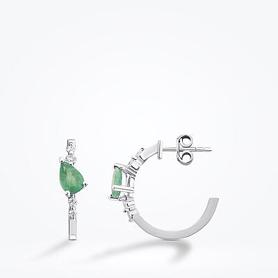 1.94 Karat Pırlanta Damla Zümrüt Set - 4