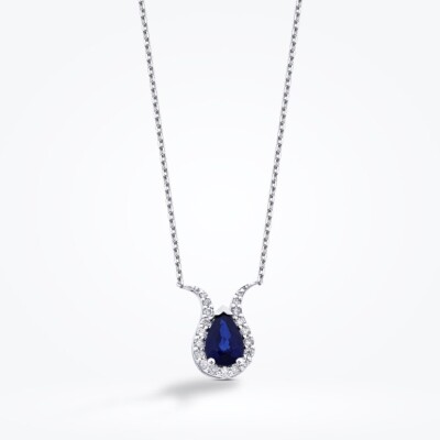 2.51 Karat Pırlanta Damla Safir Set - 2