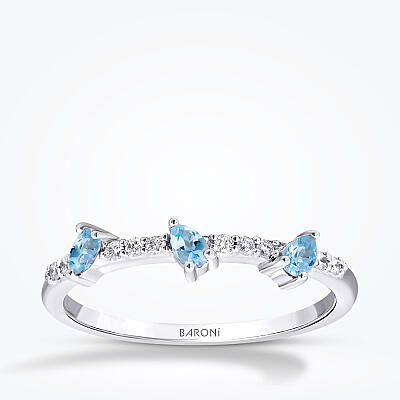 1.11 Karat Pırlanta Blue Topaz Set - 2