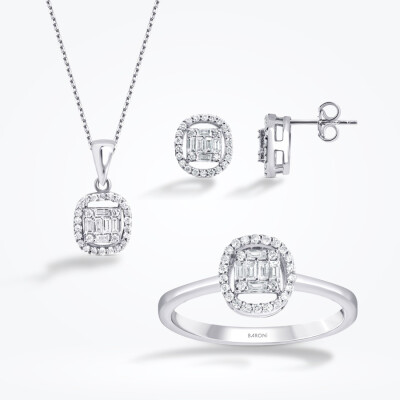 0.66 Karat Pırlanta Baget Set