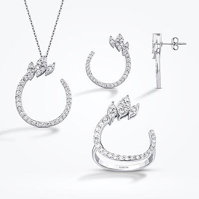 2.10 Karat Pırlanta Yuvarlak Detaylı Set - 1