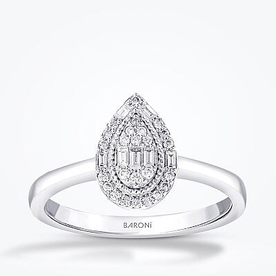 1.03 Karat Pırlanta Bagetli Damla Set - 2