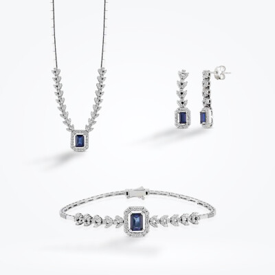 5.79 Karat Pırlanta Safir Set