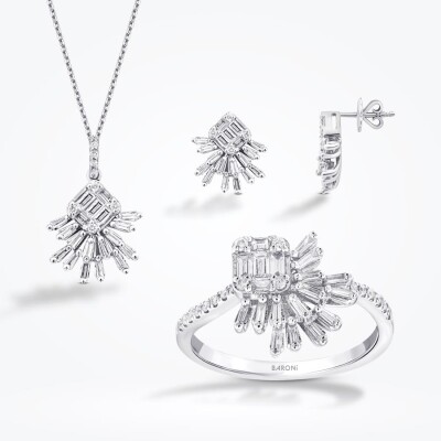 1.28 Karat Pırlanta Baget Set