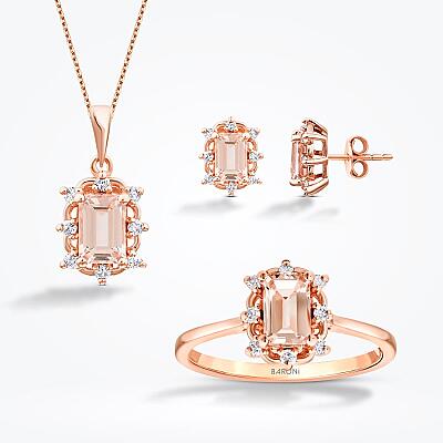 2.35 Karat Pırlanta Morganit Set