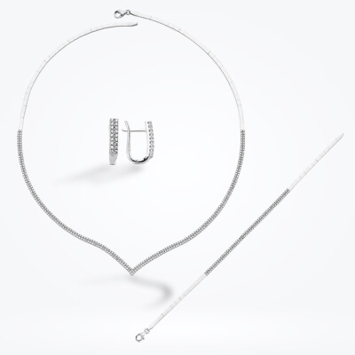 Altın Çift Sıra Taşlı Su Yolu Set