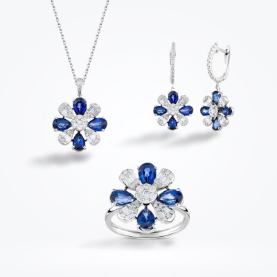 8.08 Karat Pırlanta Safir Set