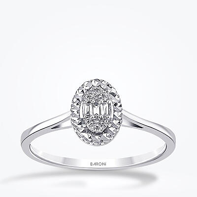 0.26 Karat Pırlanta Oval Baget Set - 2