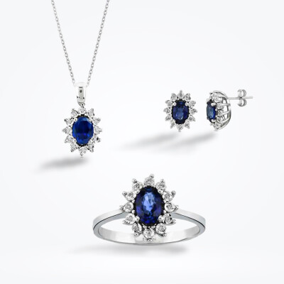 2.29 Karat Pırlanta Safir Set