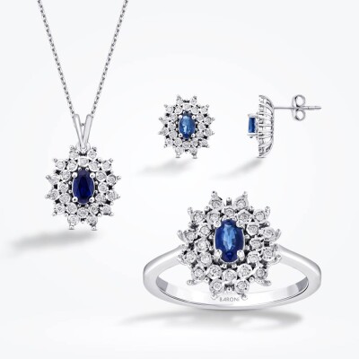 1.47 Karat Pırlanta Safir Set