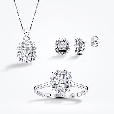 0.47 Karat Pırlanta Baget Set - 1