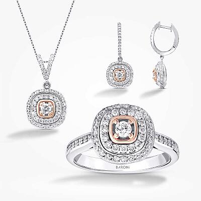 2.21 Karat Pırlanta İki Renkli Set